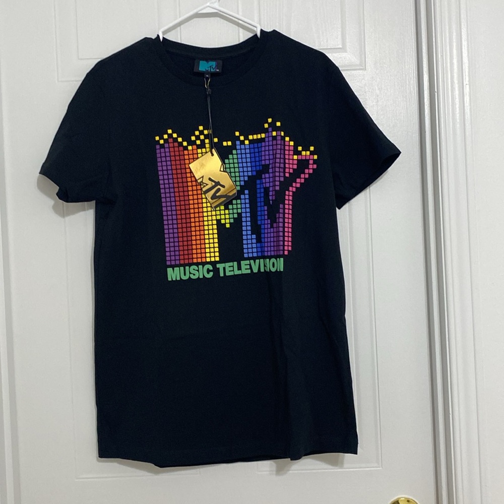 Vintage MTV Music Television Logo Women’s T-Shirt Size Medium ( 122 A )